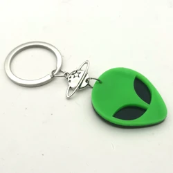 Laser Cut Alien Head Acrylic Keychain, Fluorescent Green Alien Keychain/space Keychain/cute Astronaut/soft Gothic/UFO