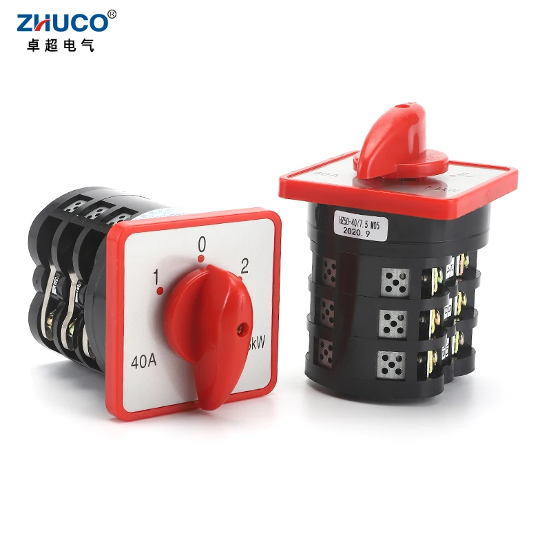 ZHUCO HZ5D-40/7.5 M05 M06 3-pole Induction Reversible Transfer Switch 7.5KW 40A For Electric Motor-driven Water Pump