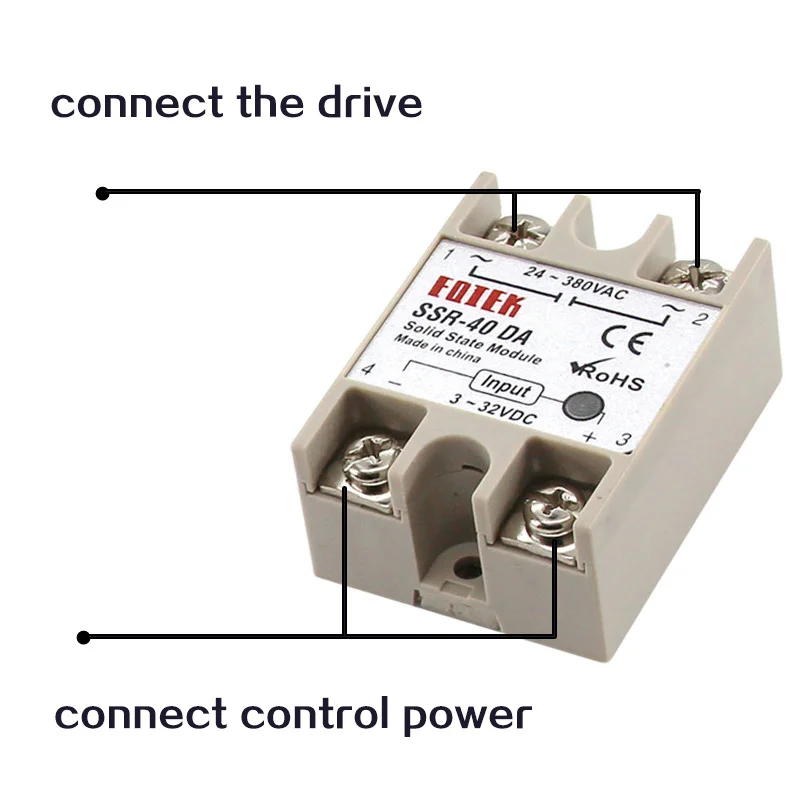 Single Phase Solid State Relay SSR-25DA SSR-40DA SSR-40AA SSR-40DD DC To AC AC To AC DC To DCfor PID Temperature Control