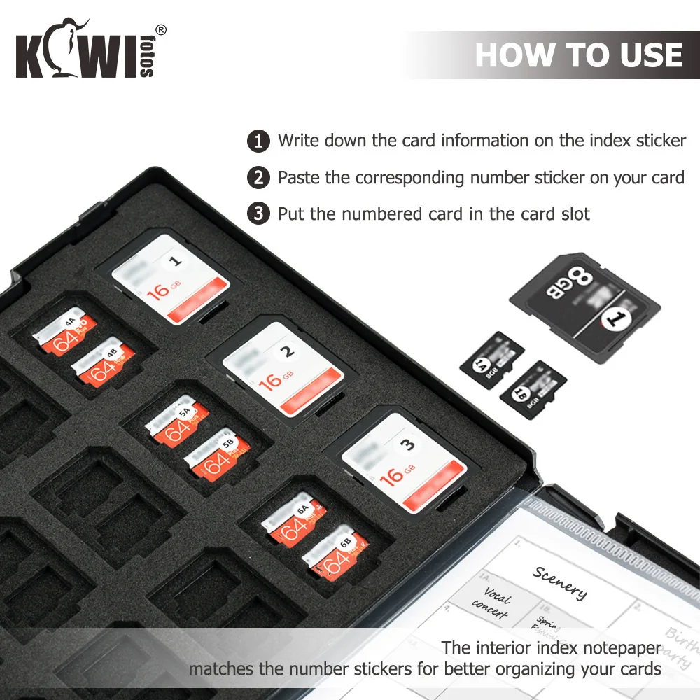 108 Khe Cắm Thẻ Nhớ Ốp Lưng Giá Đỡ Sắp Xếp Lưu Trữ Cho SD SDHC SDXC TF MSD MicroSD MicroSDHC MicroSDXC Dành Cho Máy Ảnh DSLR máy Ảnh Mirrorless