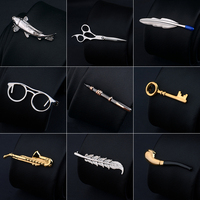 Men's Metal Necktie Bar Crystal Formal Shirt Wedding Ceremony Gold Color Tie Clip Men's Party Gifts Fashion Tie Clips