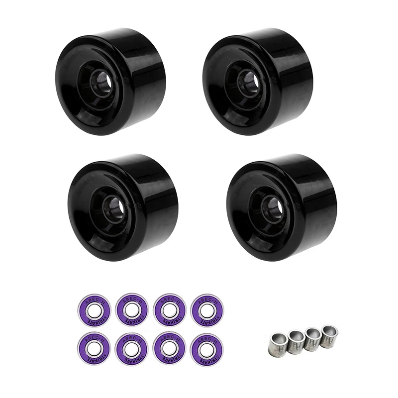 4PCS 83mm Longboard Wheels with Bearing and spacer Combo 80A PU wheels