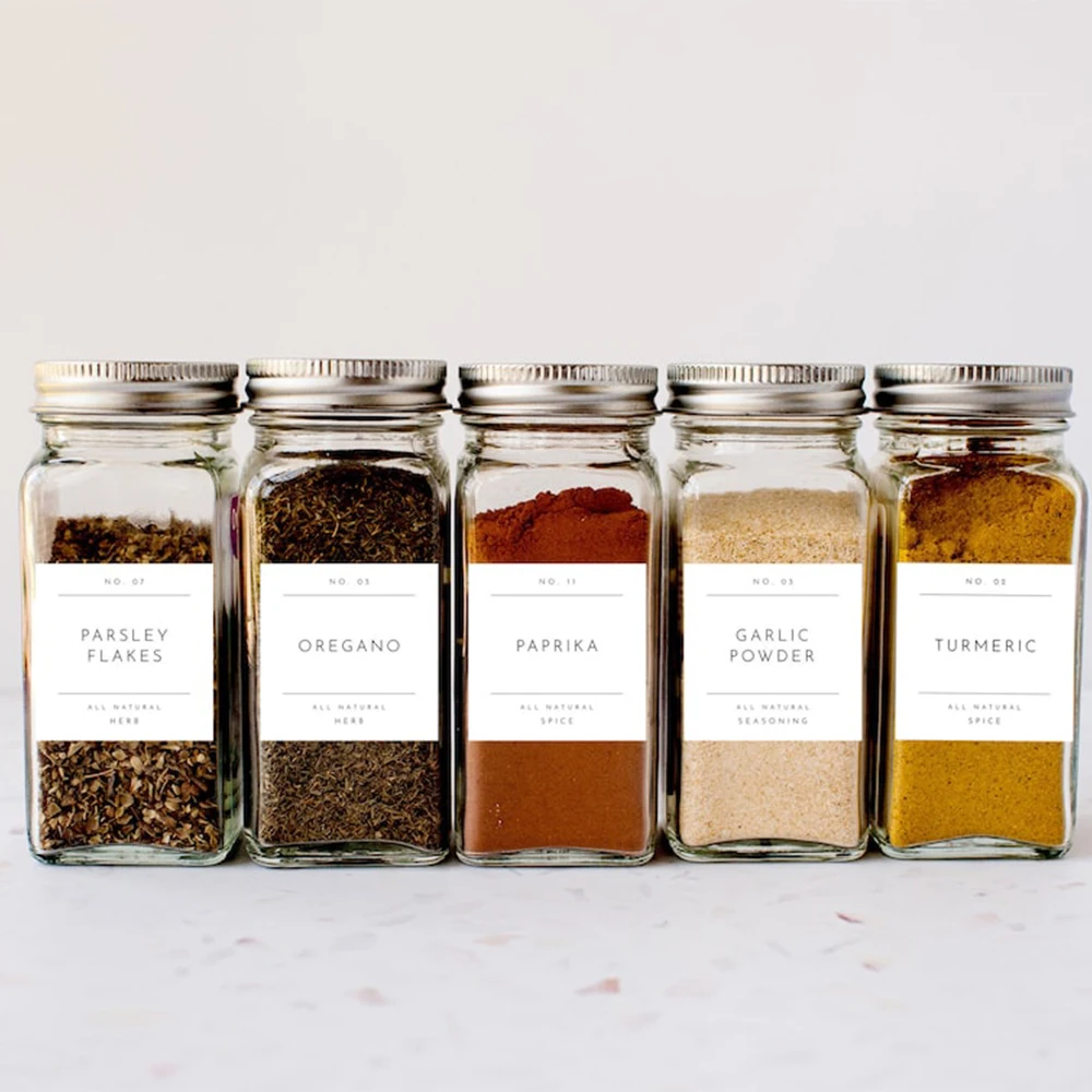 Customize Printable Spice Jar Labels, Modern Minimalist Spice Jar Label, Spice Jar Label Template， DIY Spice Label