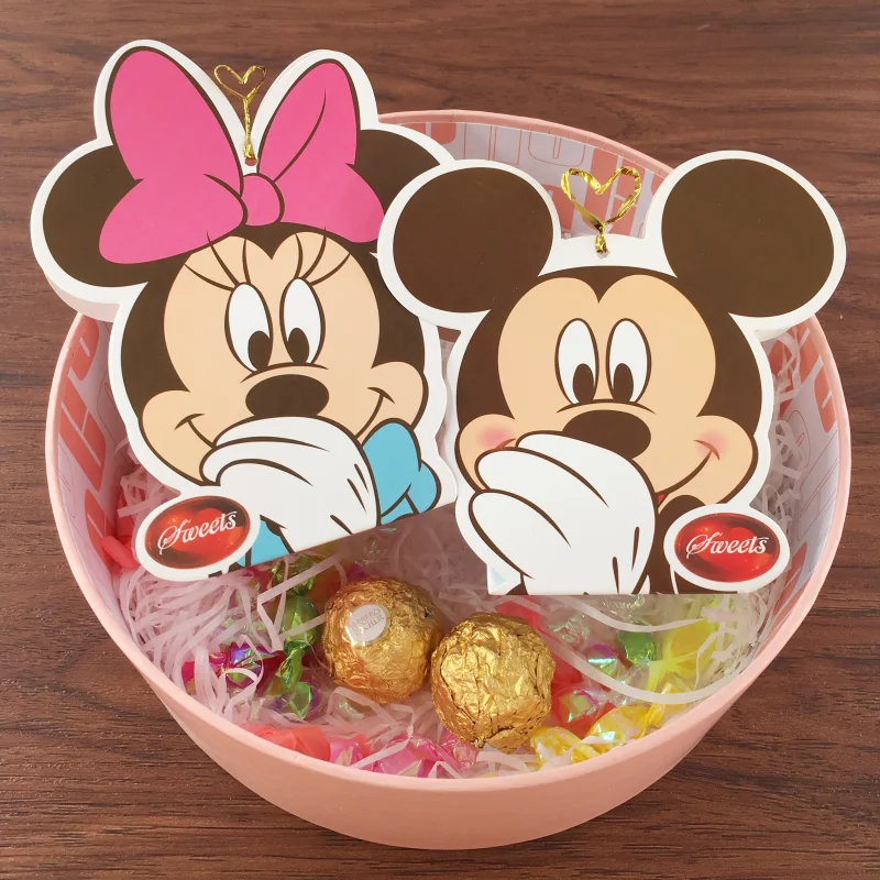 

New Disney Mickey Minnie Mouse Candy Boxes Baby Shower Birthday Decoration Party Supplies Paper Gift Box Wedding Guest Favors