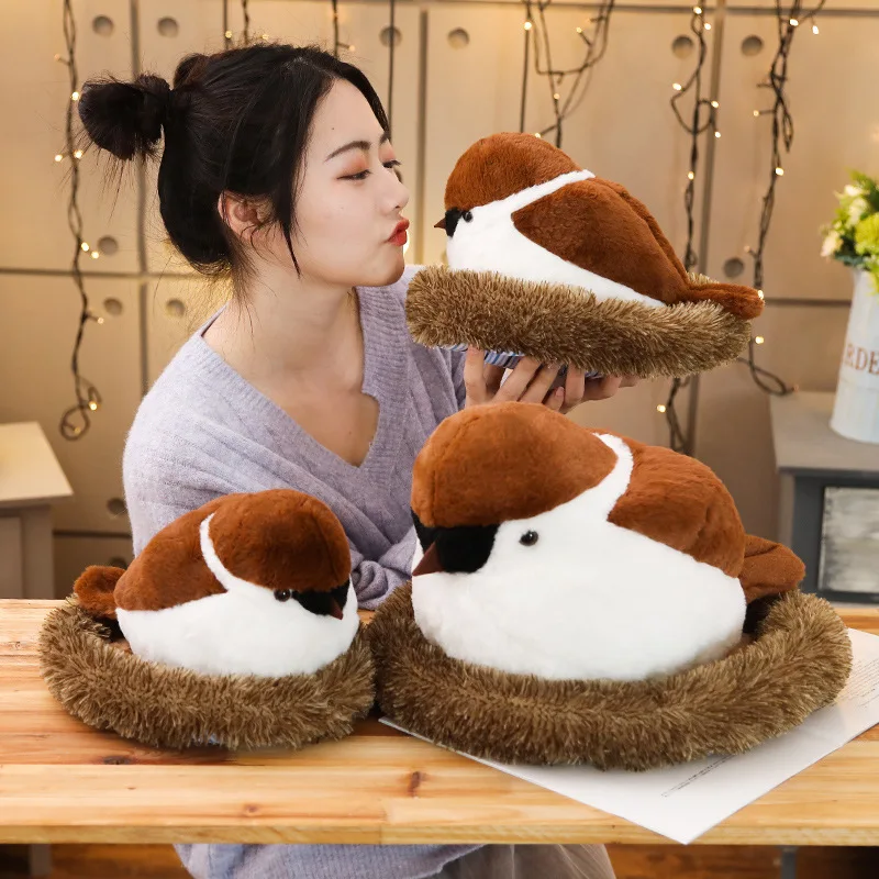 

1PC 2020 New 1pc Cute Lifelike Animal Bird Sparrow Plush Toys Stuffed Dolls Pillow Kid Children Baby Boys Girls Birthday Gift