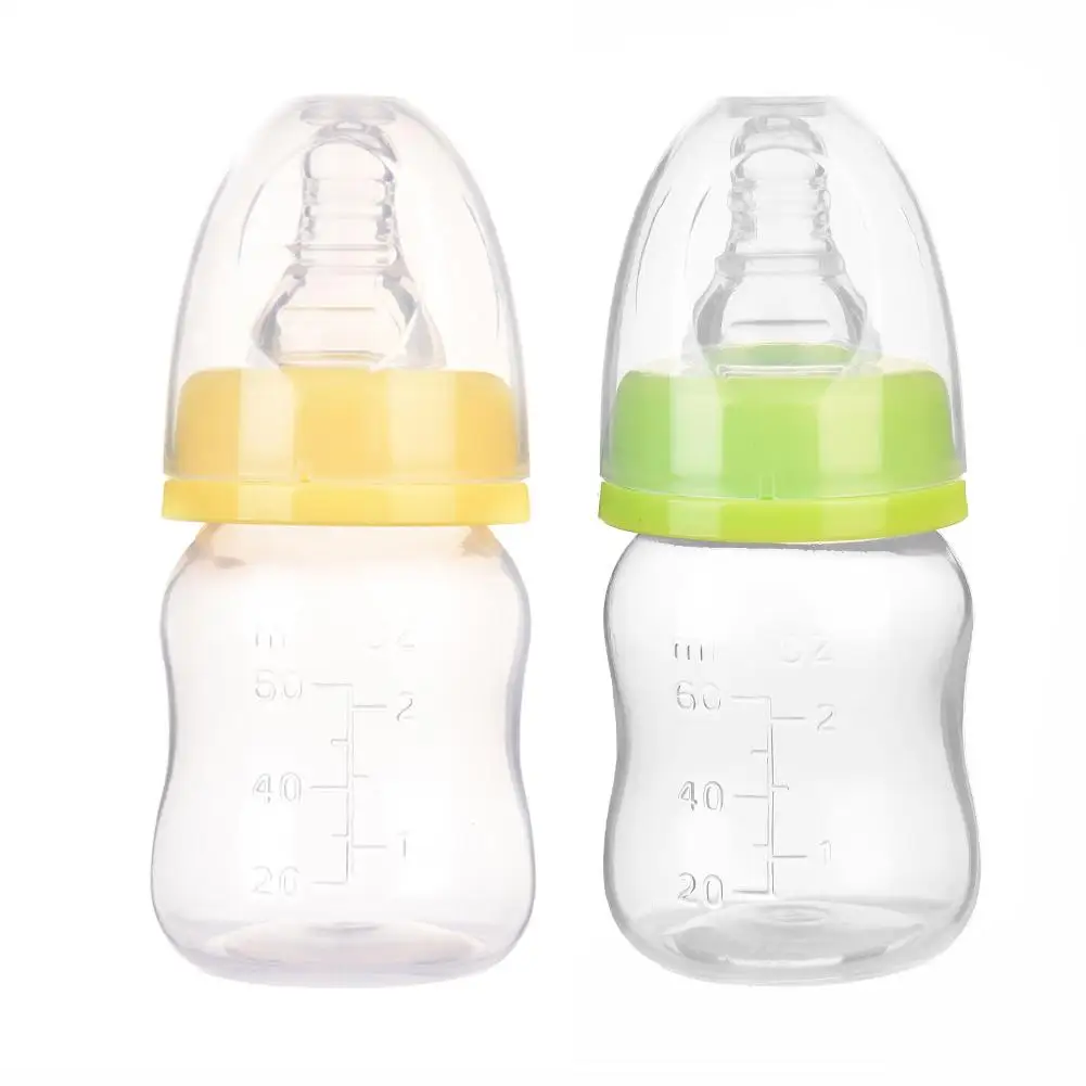 60ML Baby Newborn Mini Portable Feeding Nursing Bottle BPA Free Safe Infant Nursing Nipple Care Feeder Fruit Juice Milk Bottles