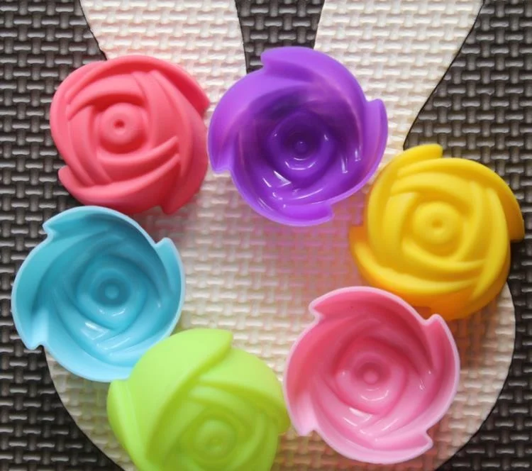 3cm Mini Rosa-de Silicona Muffin Pastel Taza Para Cupcake Torta Molde Caso Para Hornear De Molde Bandeja Para Hornear