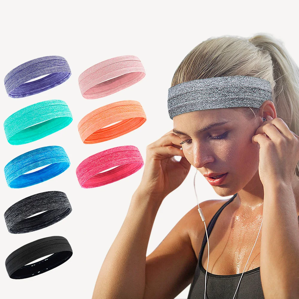 1PC Elastic Absorbent Sweat Bands Yoga Running Fitness Headband Sports Hair Bands Basketball Gym Stretch Hair Wrap Brace