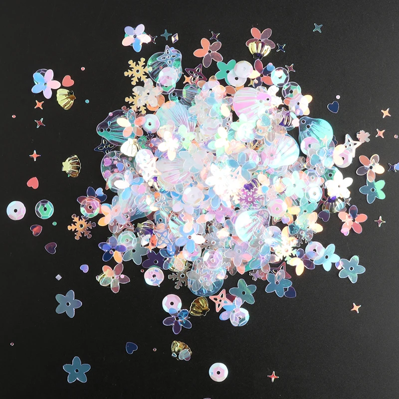 Mix Sequins Multi Shape Paillettes Flower Mix Sequin Loose Paillette For Craft Clothes Garment Dress Decoration Accessory 10g