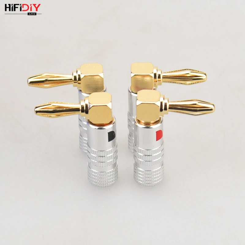 HIFIDIY LIVE 4 Stück/Set 4 mm reines Kupfer vergoldeter Bananenstecker-Anschluss für Audio-Video-Lautsprecher-Adapter, Terminal-Anschluss-Set