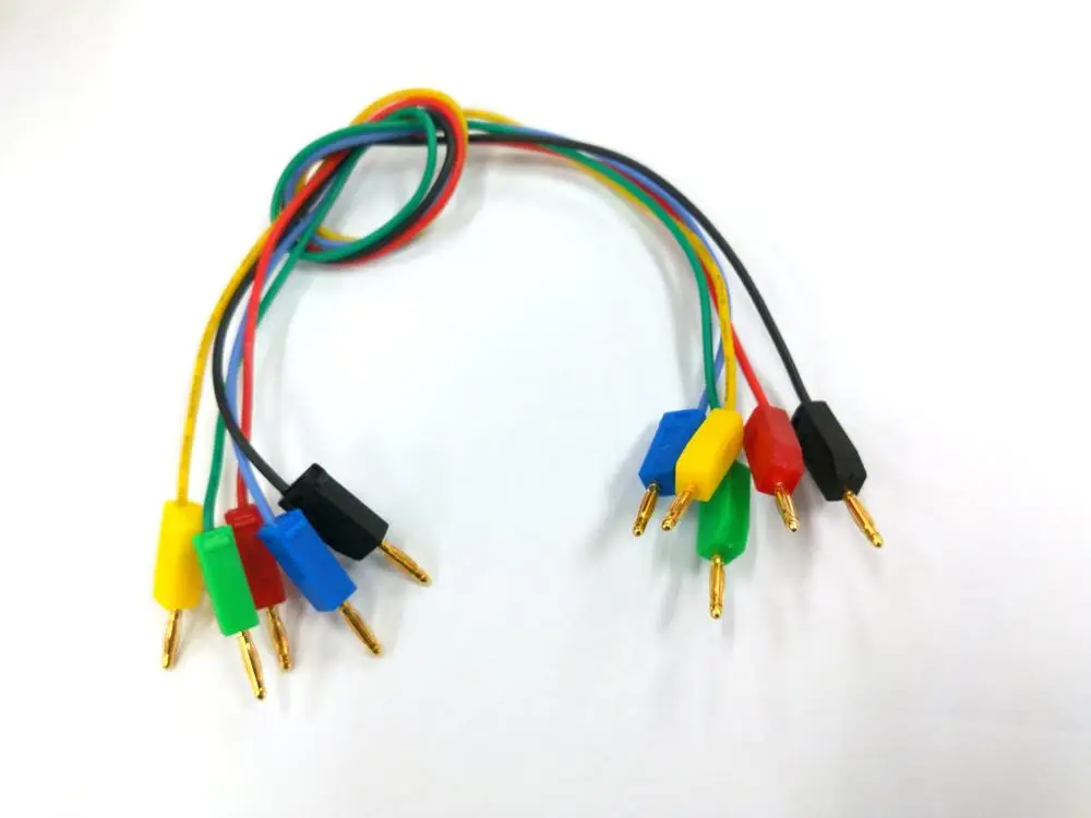 new 5color Silicone Line Gold plated 2mm Banana plug to 2mm plug Cable for test cable