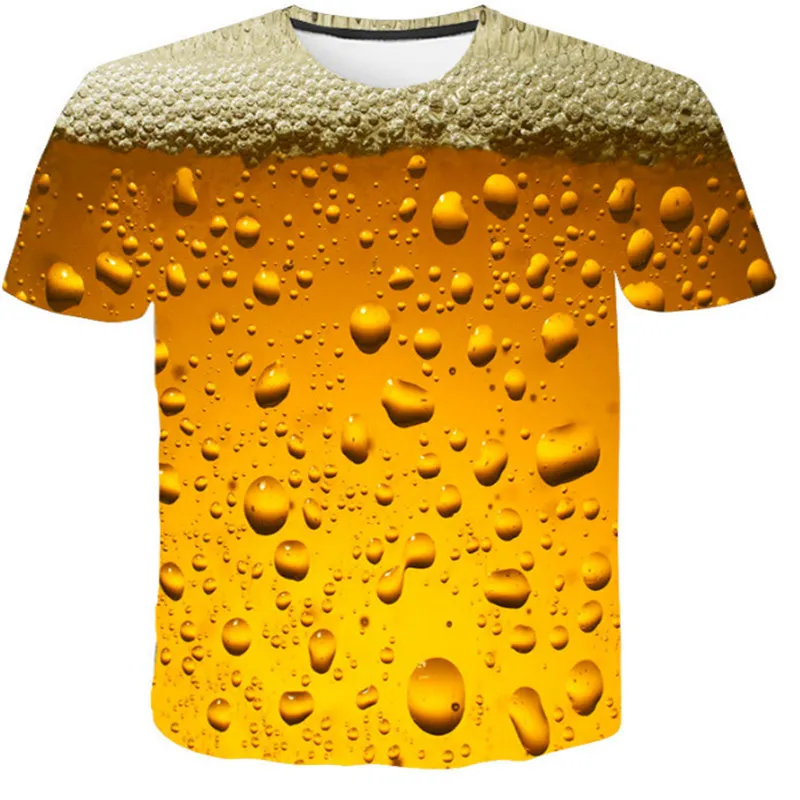 Men‘s 3D T-shirt Summer with short sleeves beer bubble in Spain Oktoberfest parent-child outfit tops tees Jokes t-shirts 6xl