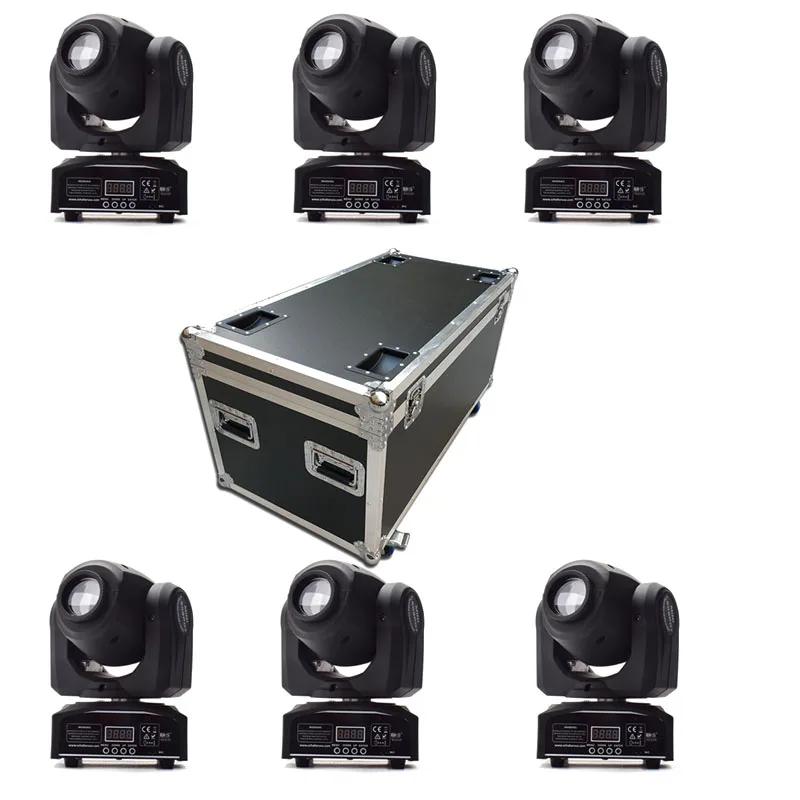 

6pcs/lot with flightcase packing DMX512 LED stage gobo mini 30W led moving head lights disco dj lighting led 30W patterns light