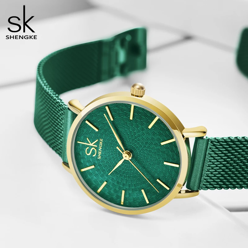 SK Super Slim Sliver Mesh Stainless Steel Watches Women Top Brand Luxury Casual Clock Ladies Wrist Watch Lady Relogio Feminino