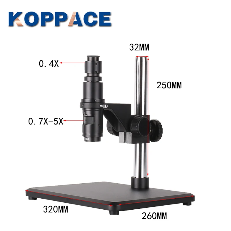 KOPPACE 26X-182X Large Platform Microscope Column Diameter 32mm Lens Size 50mm Monocular Electron Microscope