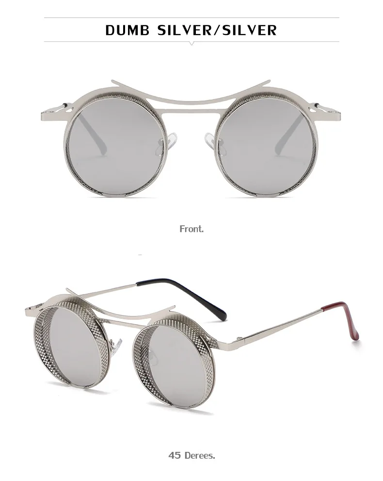 Steampunk Sonnenbrille Männer Mode Runde Punk Gläser Frauen Vintage Luxus Retro Vasos Decorativos Gafas De Sol Zonnebril Heren – Detail 23