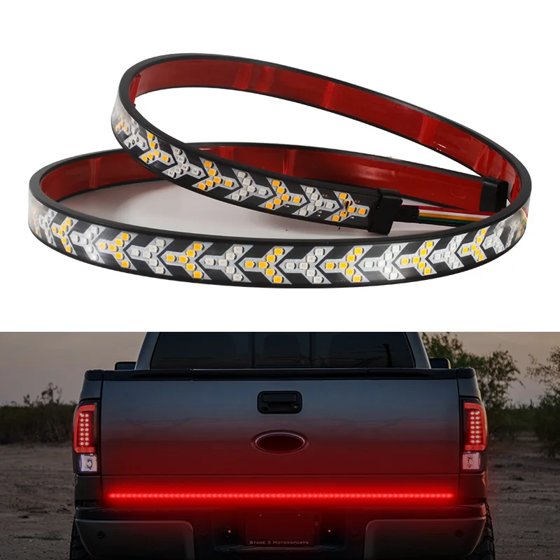 LED Tailgate DC 12V 24V Red Amber Pickup Turn Signal Truck Utes Bakkie Container Cargo Strip Jeep RV SUV Brake Light Bar