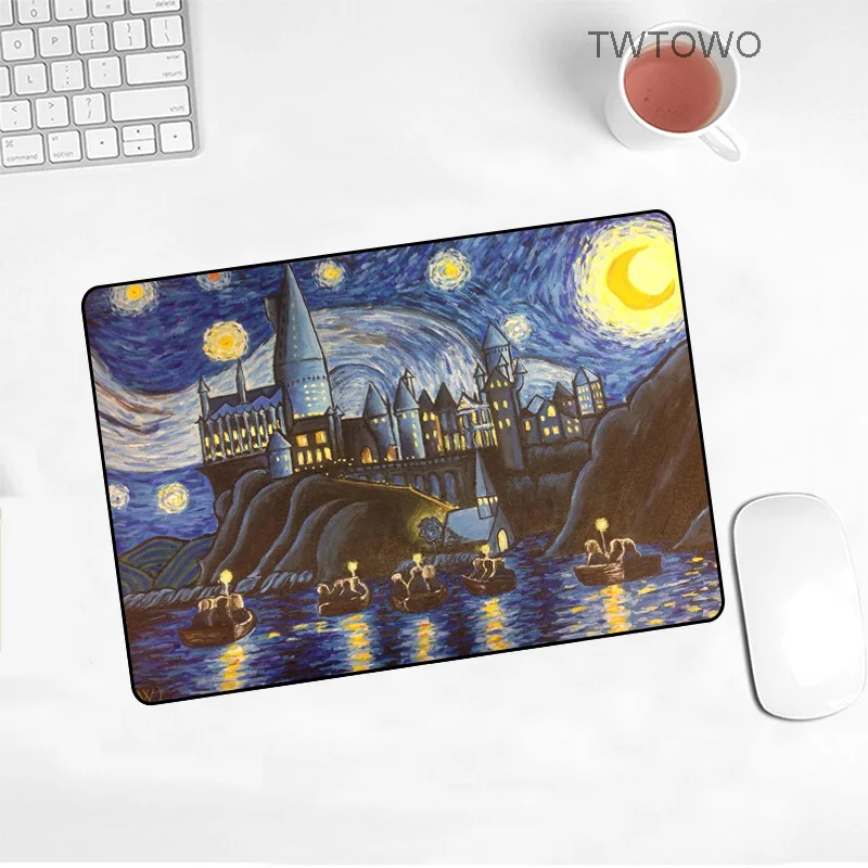 Promotion Van Gogh Gamer Game Pad Rubber Art Speed Painting Mousepad Small Size For 180x220x2mm Gaming Mouse