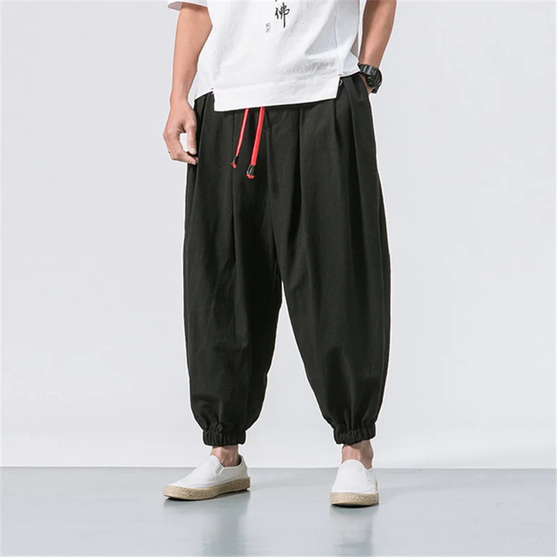 BOLUBAO Spring Men Loose Harem Pants Chinese Linen Overweight Sweatpants High Quality Casual Brand Oversize Trousers Male