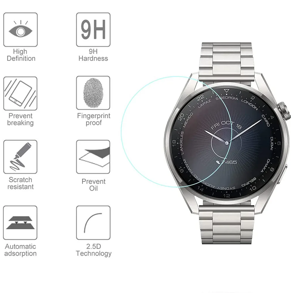 

4 шт./лот Защитная пленка для экрана из закаленного стекла для Huawei watch 3 pro SmartWatch защита 2.5D прозрачная защитная пленка HD