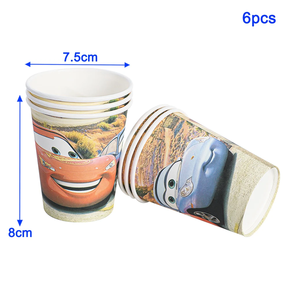 Disney Cartoon Cars Birthday Boys Napkins Cups Plates Disposable Tableware Baby Shower High Quality Suitable For 12 People