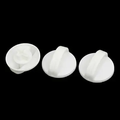 3 Pcs Plastic Control Rotary Timer Knobs White for Washing Machine 46mm