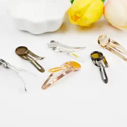 10pcs Classic Metal Hairpin Hair Clips Base Fit For 12mm Cabochons Cameo Setting DIY Hair Ornaments Jewelry Findings Making