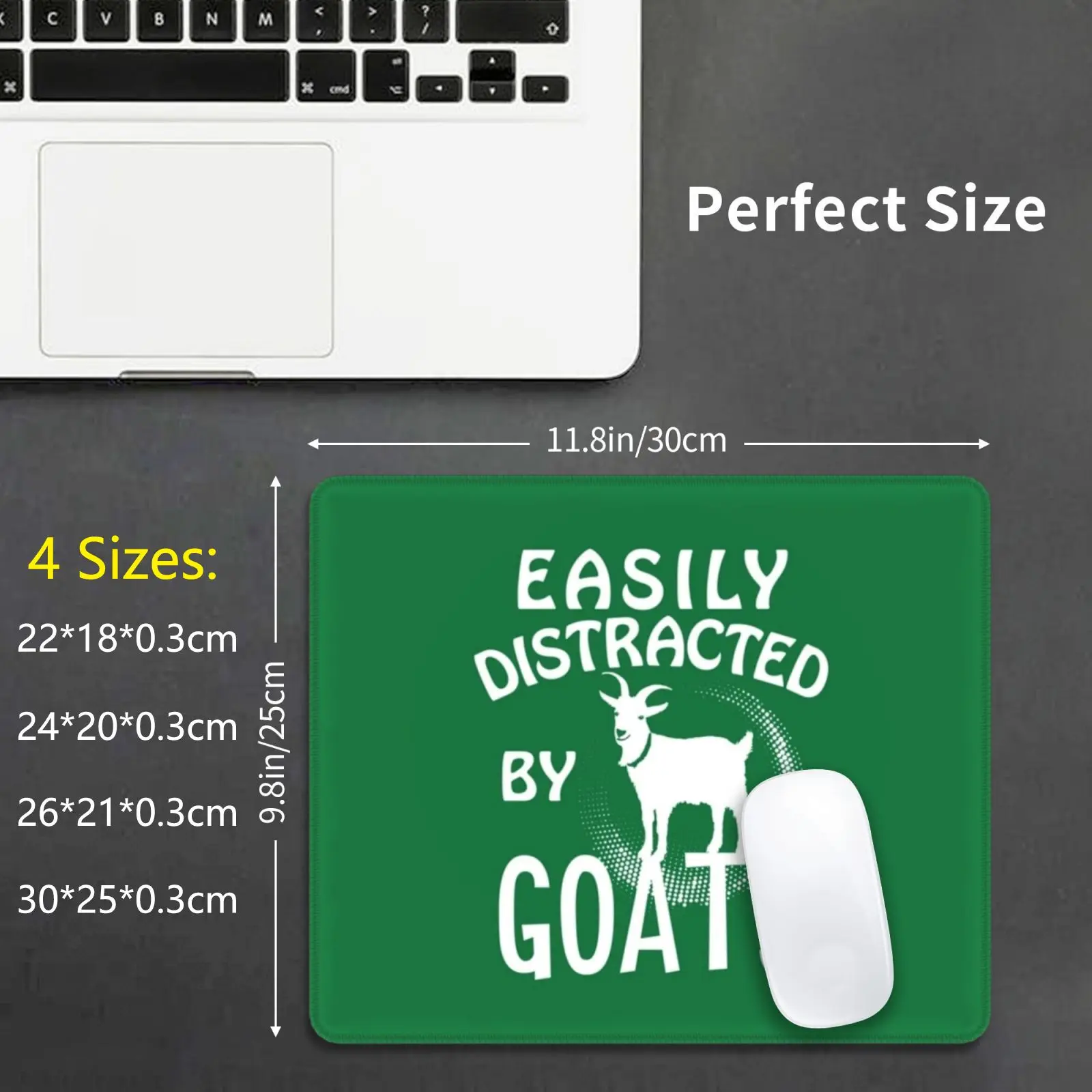 Mouse Pad Easily Distracted By Goats Cute Goat Women Girls Farm Farmer Goat Lover Girl Loves Farm Funny Love Animal Shirt Funny