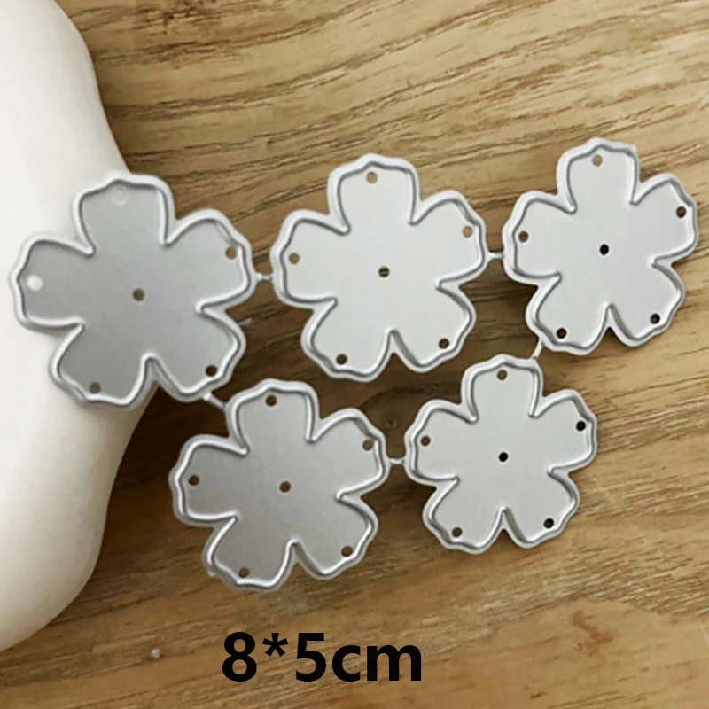 5pcs/set flower cutting dies metal cut die scrapbook embossing folder stencil diy craft