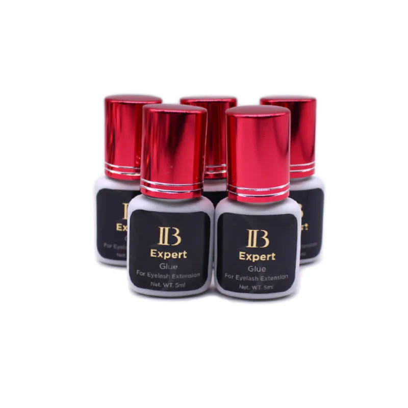 10Bottles Korea IB Expert Glue for Eyelash Extensions Original 5ml Ibeauty Wine Red Cap False Lash Adhesive Makeup Tools Shop