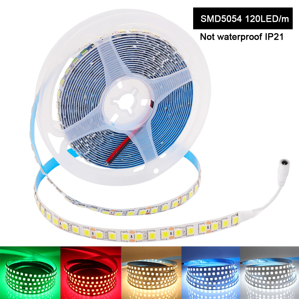 12V LED Strip Light SMD 5050 5054 120LED/m 60LED/m Waterproof Flexible Tape 1m 2m 3m 4m 5m Warm White Red Green Blue String