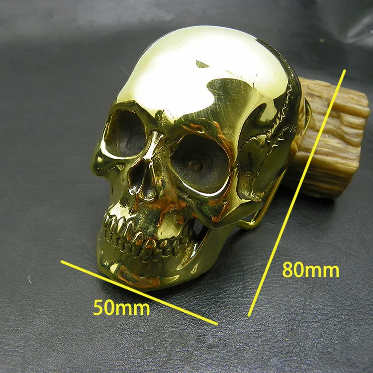 New style 38mm inner diameter brass metal Skull Cowboy belt buckle for Men women Jeans belt buckle accessories