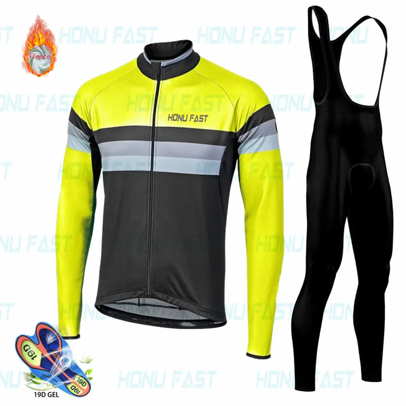 Cycling Jersey 2023 Short Bib Pants MTB France Bike Clothes Men Winter Thermal Fleece Cycling Clothing Bike Uniform