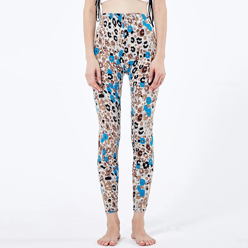 NDUCJSI-mallas adelgazantes de cintura alta para mujer, pantalones de entrenamiento elásticos, suaves, con estampado de leopardo, Sexy, para verano