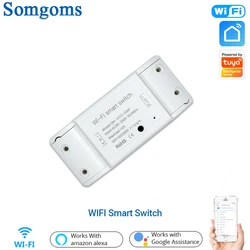 Somgoms DIY WiFi Smart Light Switch Universal Breaker Timer Smart Life APP Wireless Remote Control Work With Alexa Google Home