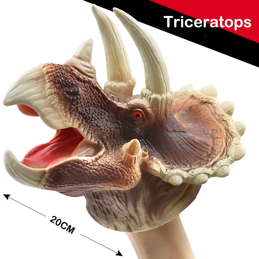 Fantoches de mão animais infância crianças legal brinquedo de borracha tubarão dinossauro forma história fingir jogar luvas presente para crianças