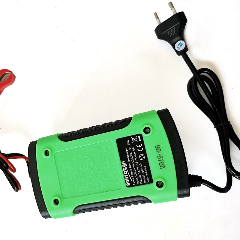 12V6A motorcycle battery charger 12v car battery charging display current voltage battery AGM GEL lead acid maintenance-free bat