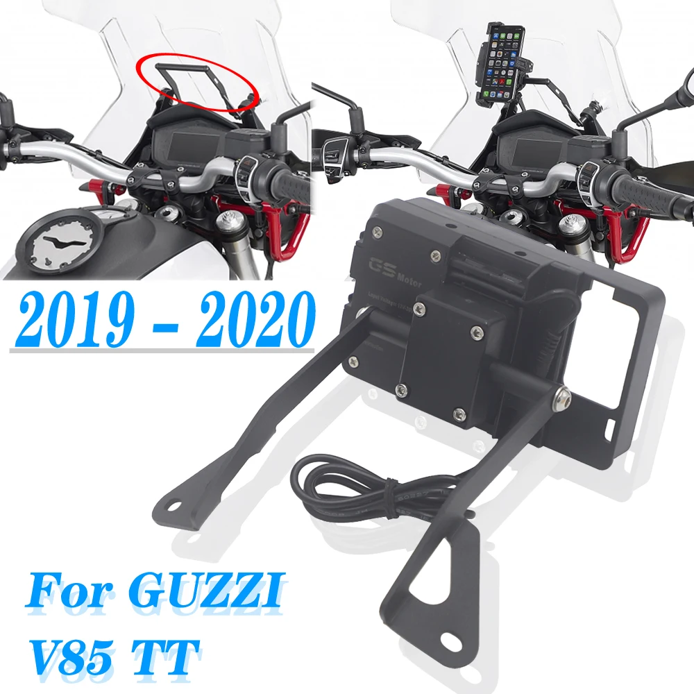 รถจักรยานยนต์อุปกรณ์เสริม Bracket สำหรับ MOTO GUZZI V85 TT 2019-2020ขาตั้งโทรศัพท์ผู้ถือโทรศัพท์สมาร์ทโฟน GPS V85TT