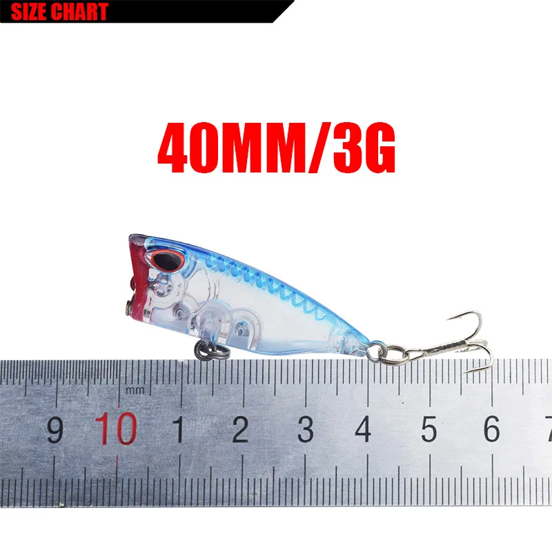 1Pcs Mini Popper Hard Bait Minnow Fishing Lure 40mm 3g Crankbait Isca Wobbler Tackle Top Water Poper Floating Pike Lures