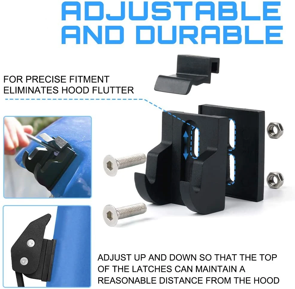 1 Pair Aluminum Hood Latches Catch Cap Kit American Flag Style For Jeep Wrangler JL JLU JK JKU Gladiator JT 2007-2021