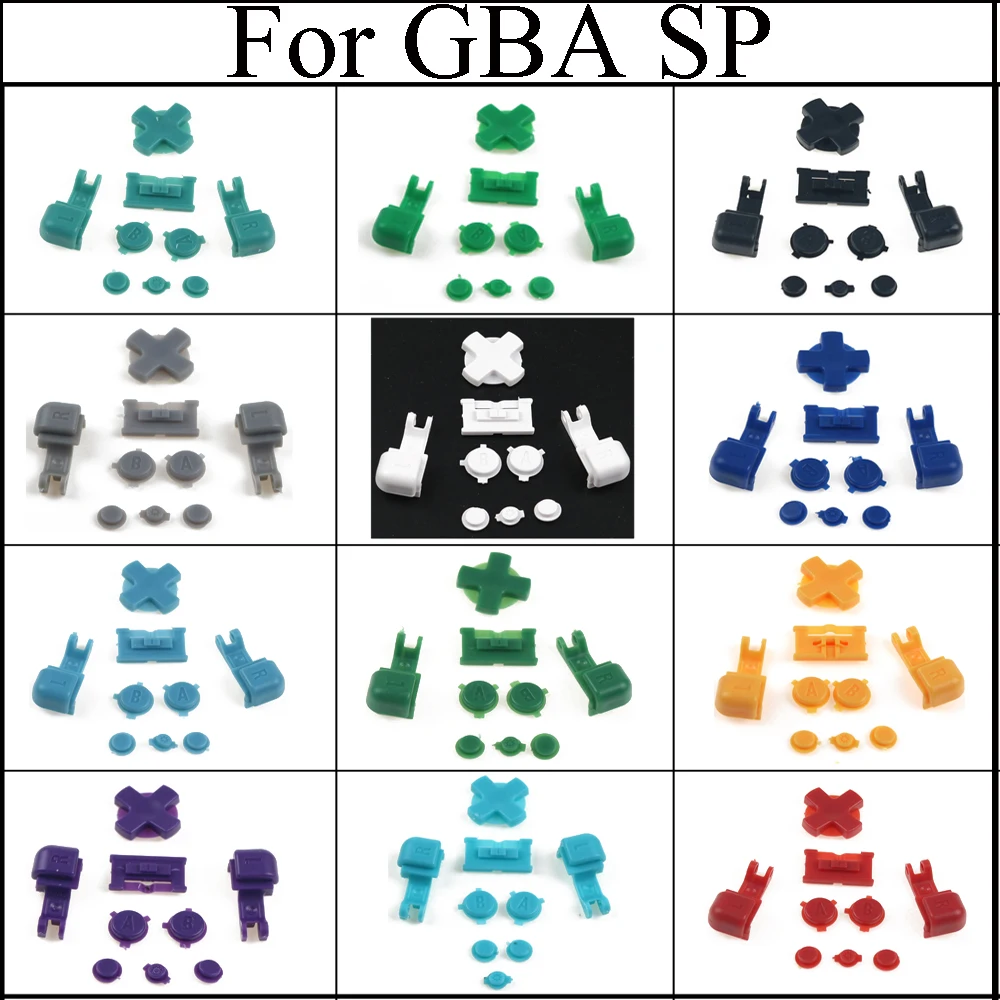 

YuXi Plastic Full Button Set For GBA SP A B Select Start Power On Off L R Buttons D Pad
