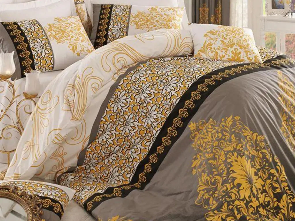 Katre 100 Cotton Double Duvet cover set Yellow