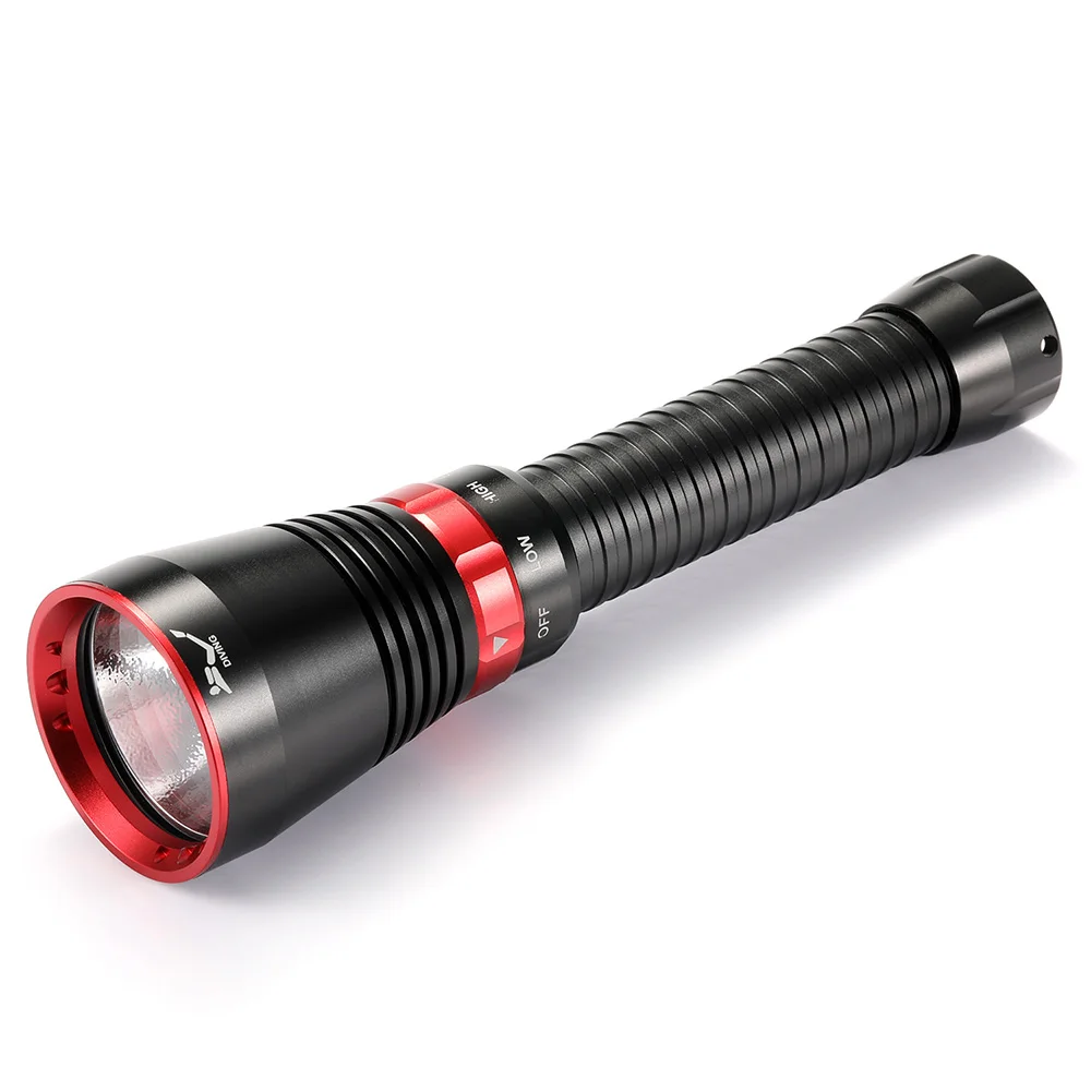 New Led Diving Flashlight 6000 Lumens XHP70.2 Yellow Light Super Bright 100M Underwater Catch Fish Scuba Torch Lamp