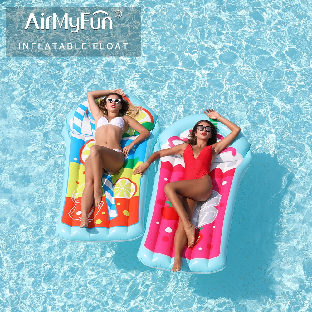 AirMyFun Inflatable Giant Pool Float, Floaties Loungers and Float for Adult & Kids, Summer Pool Lounge, Creative Lemon Tea Style