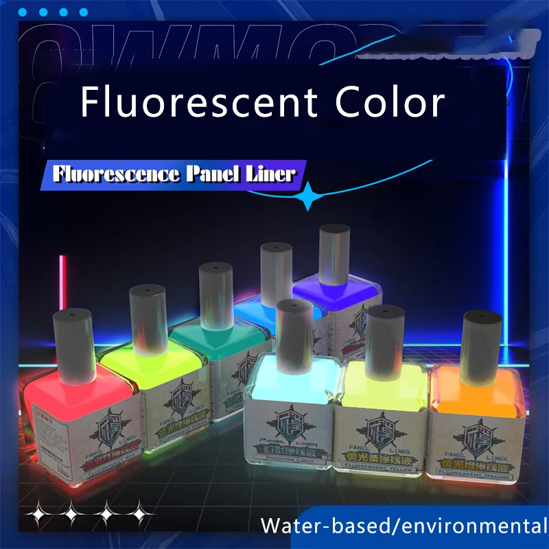 Fluorescent Color Liquid Paint Eco- Friendly Water-Based 18ML Model Panel Line Coloring Tool Diorama Kit Modeling