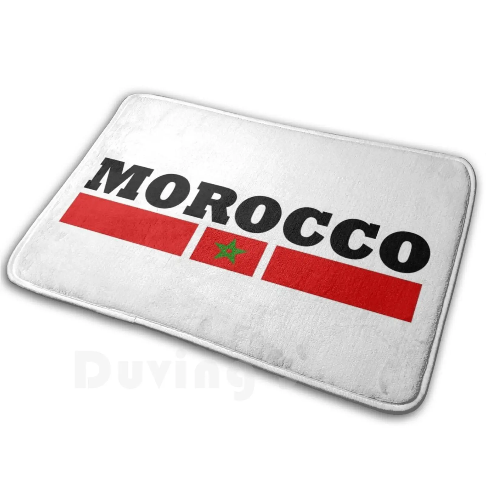 Morocco-Cool Morocco Flag Soft Non-Slip Mat Rug Carpet Cushion Milaino Heart Body Builder I Love Love Morocco Maroc