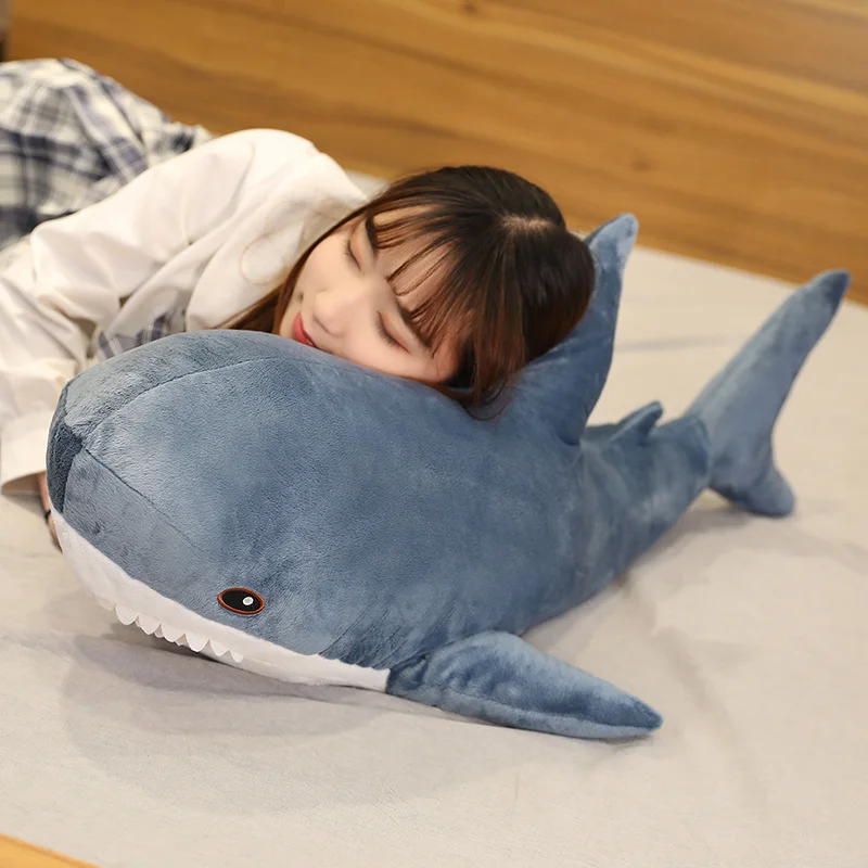 45/60/80 cm Nette Hai Plüsch Spielzeug Weiche Angefüllte Speelgoed Tier Lesen Kissen für Geburtstag Geschenke Kissen puppe Geschenk – Detail 5