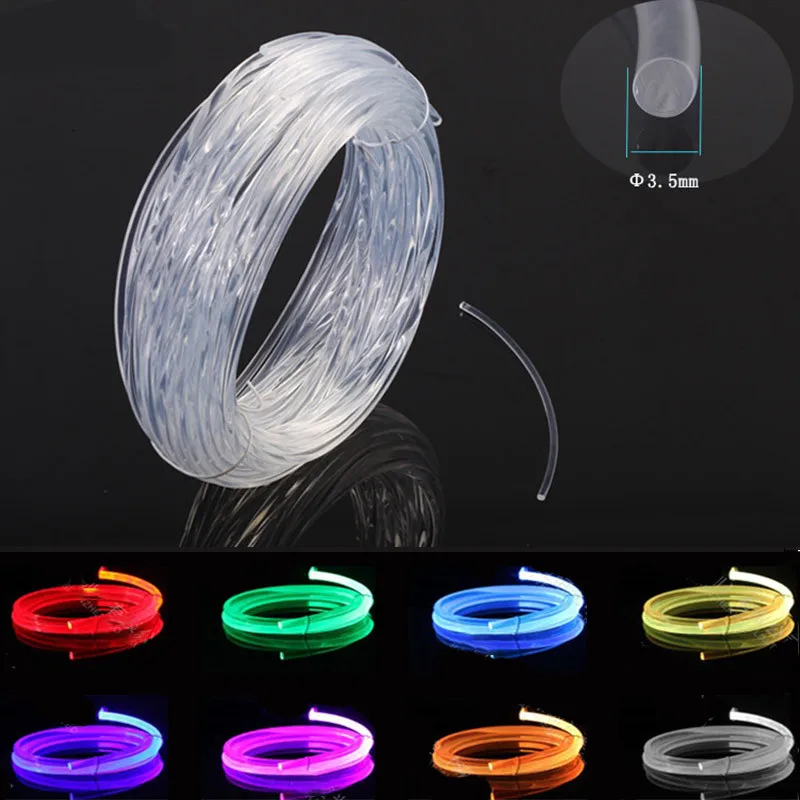 

3.5mm Transparent Side Glow Optical Fiber Super Bright Plastic Optical fiber FDDI for Car Lighting Keyboard Headphone Cable
