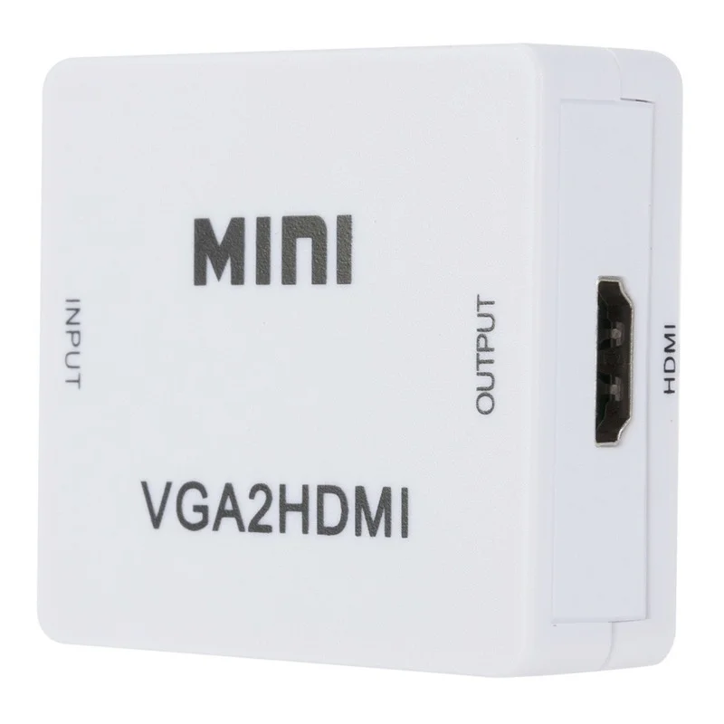 Portable Mini VGA to HDMI-compatible Converter VGA2HDMI Video Box Audio Adapter 1080P For Notebook PC HDTV Projector TV VGA2HDMI