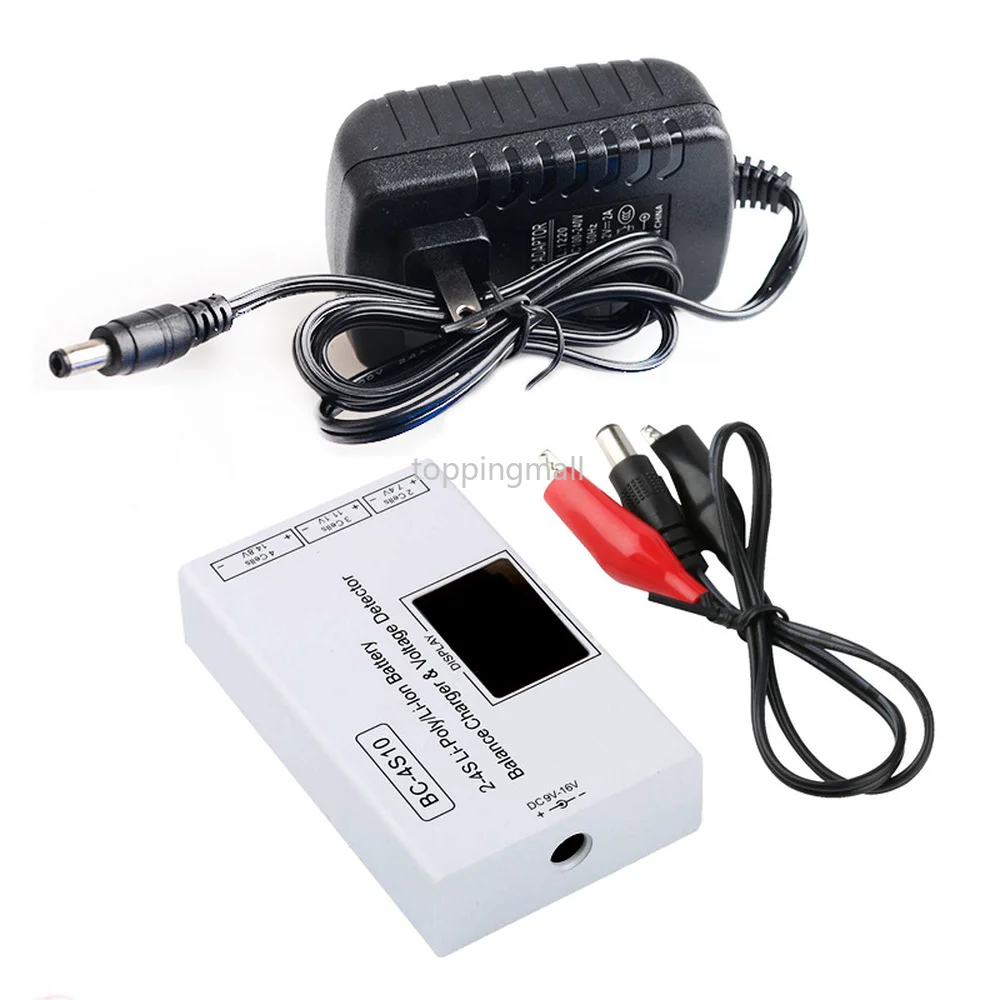 BC-4S10 2-4S Li-poly/ LI-lon Battery Balance Charger Voltage Detector Led Screen  9V-16V DC for RC DIY FPV Parts